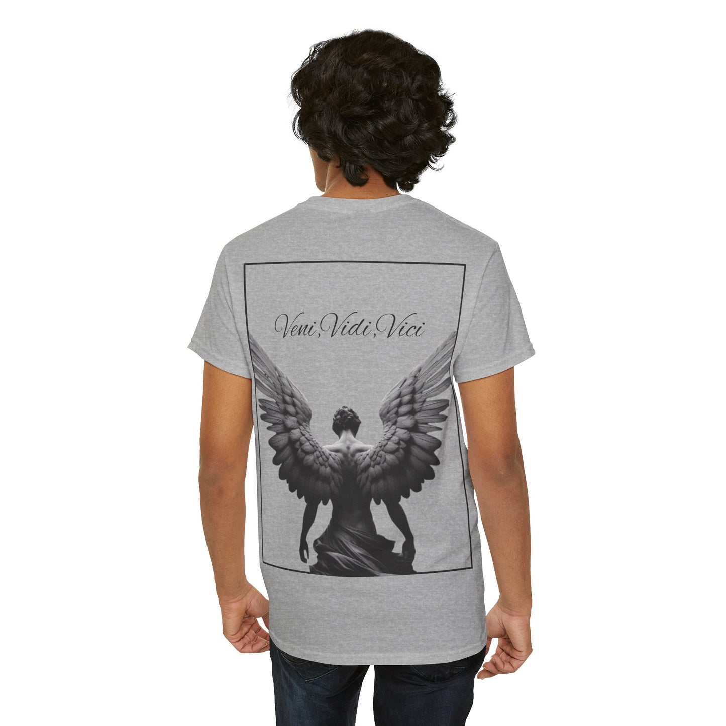 Angel Back Heavy Cotton Tee- Veni, Vidi, Vici Design