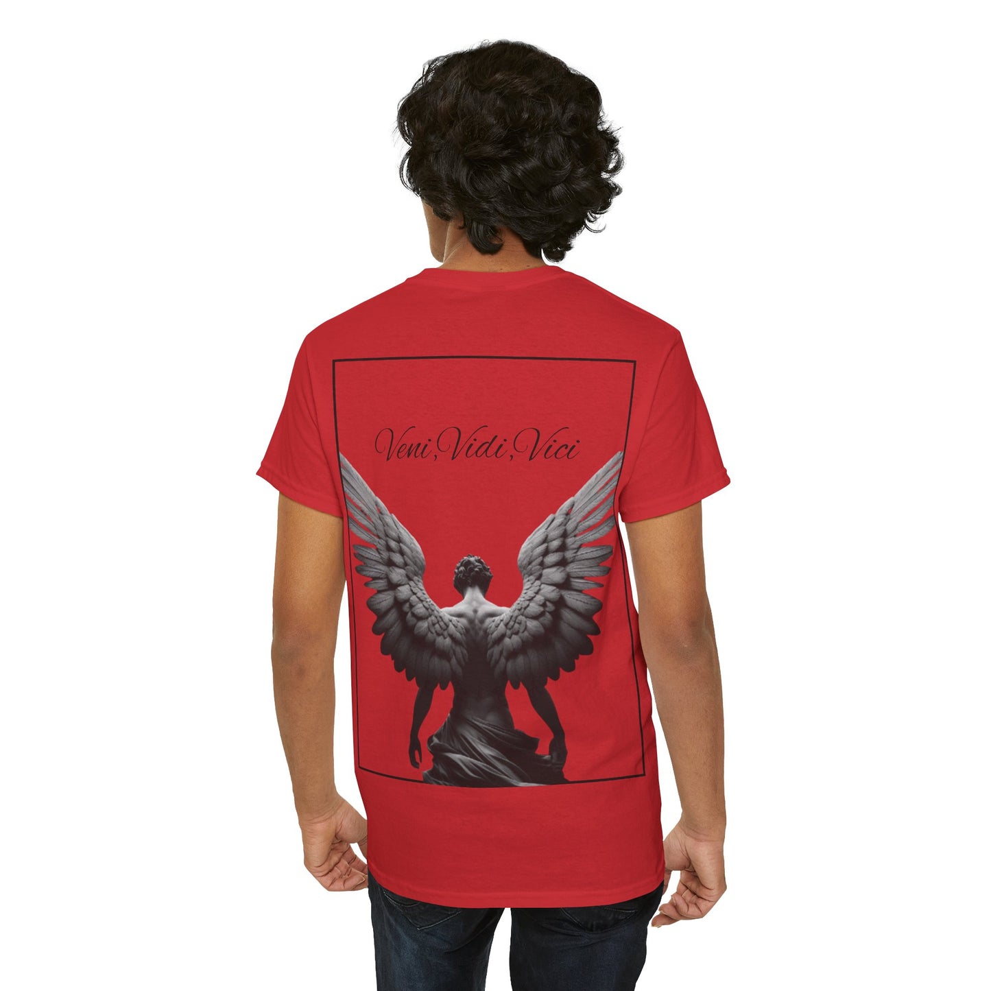 Angel Back Heavy Cotton Tee- Veni, Vidi, Vici Design