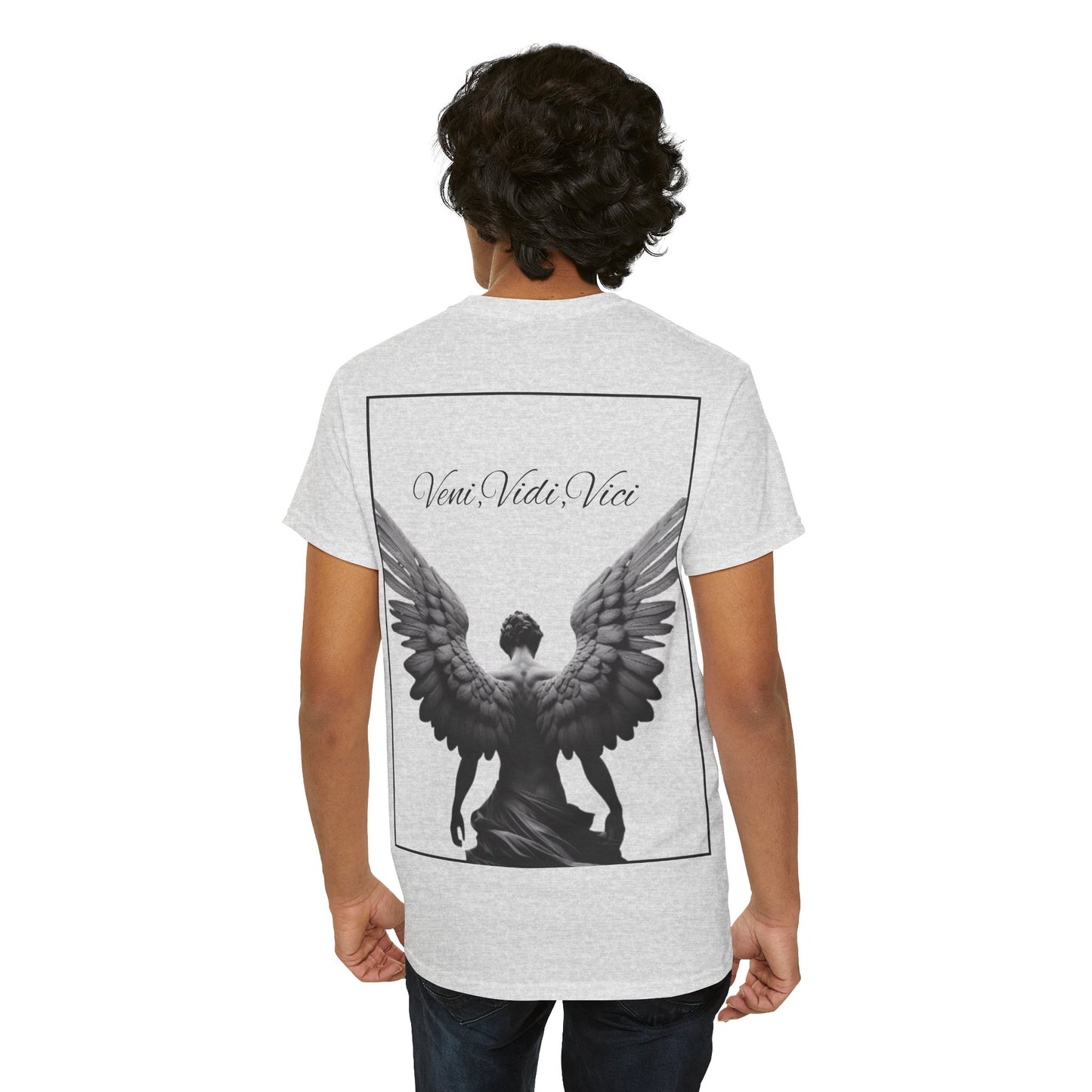 Angel Back Heavy Cotton Tee- Veni, Vidi, Vici Design