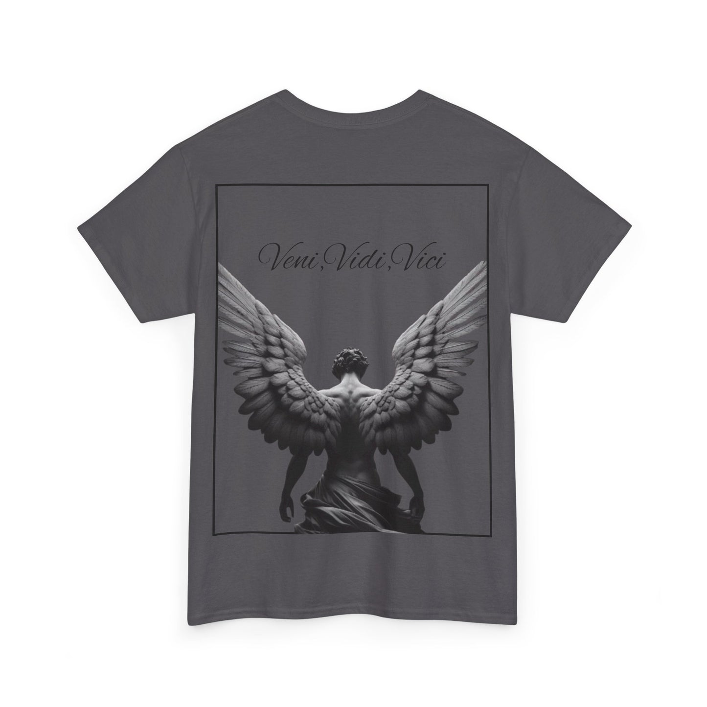 Angel Back Heavy Cotton Tee- Veni, Vidi, Vici Design