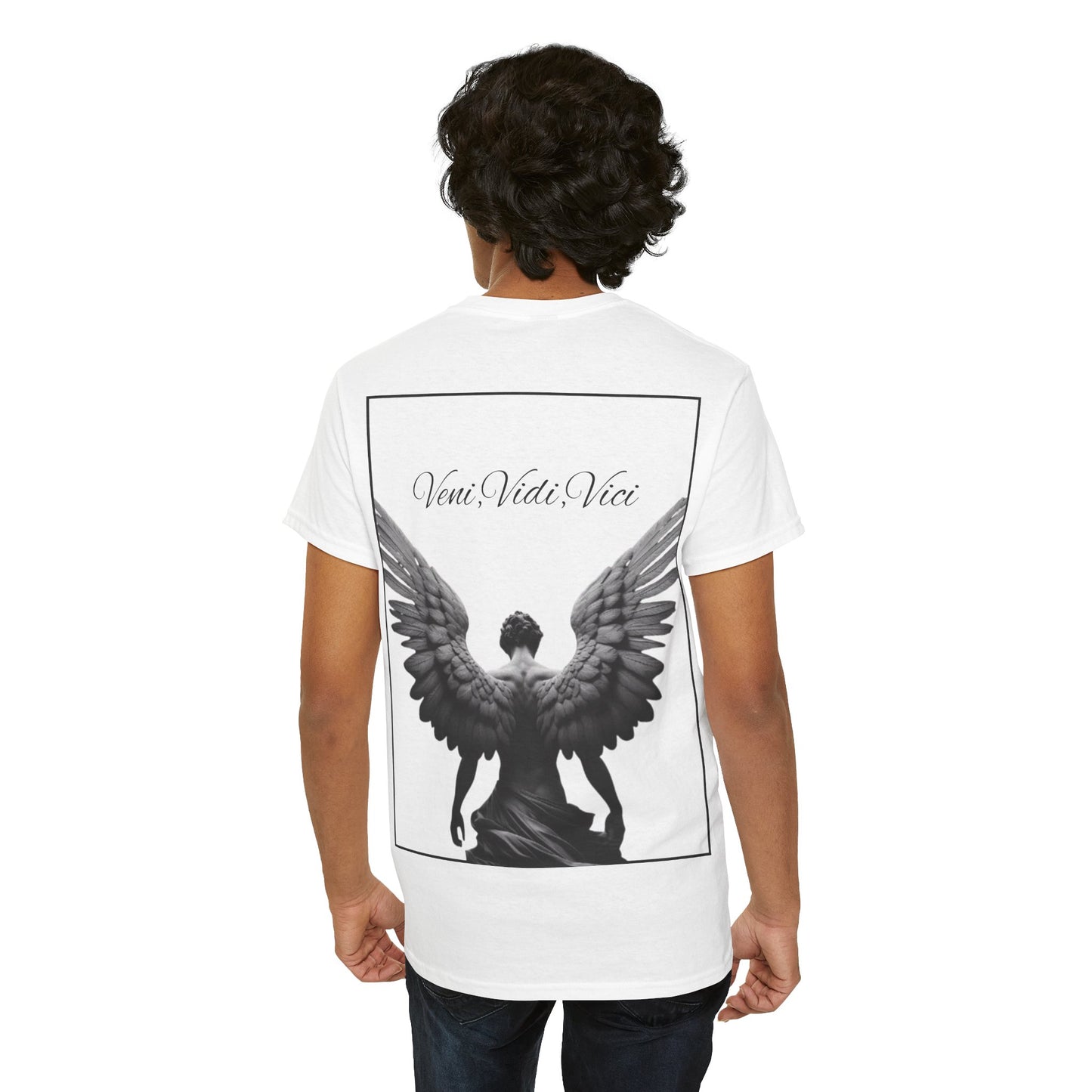 Angel Back Heavy Cotton Tee- Veni, Vidi, Vici Design