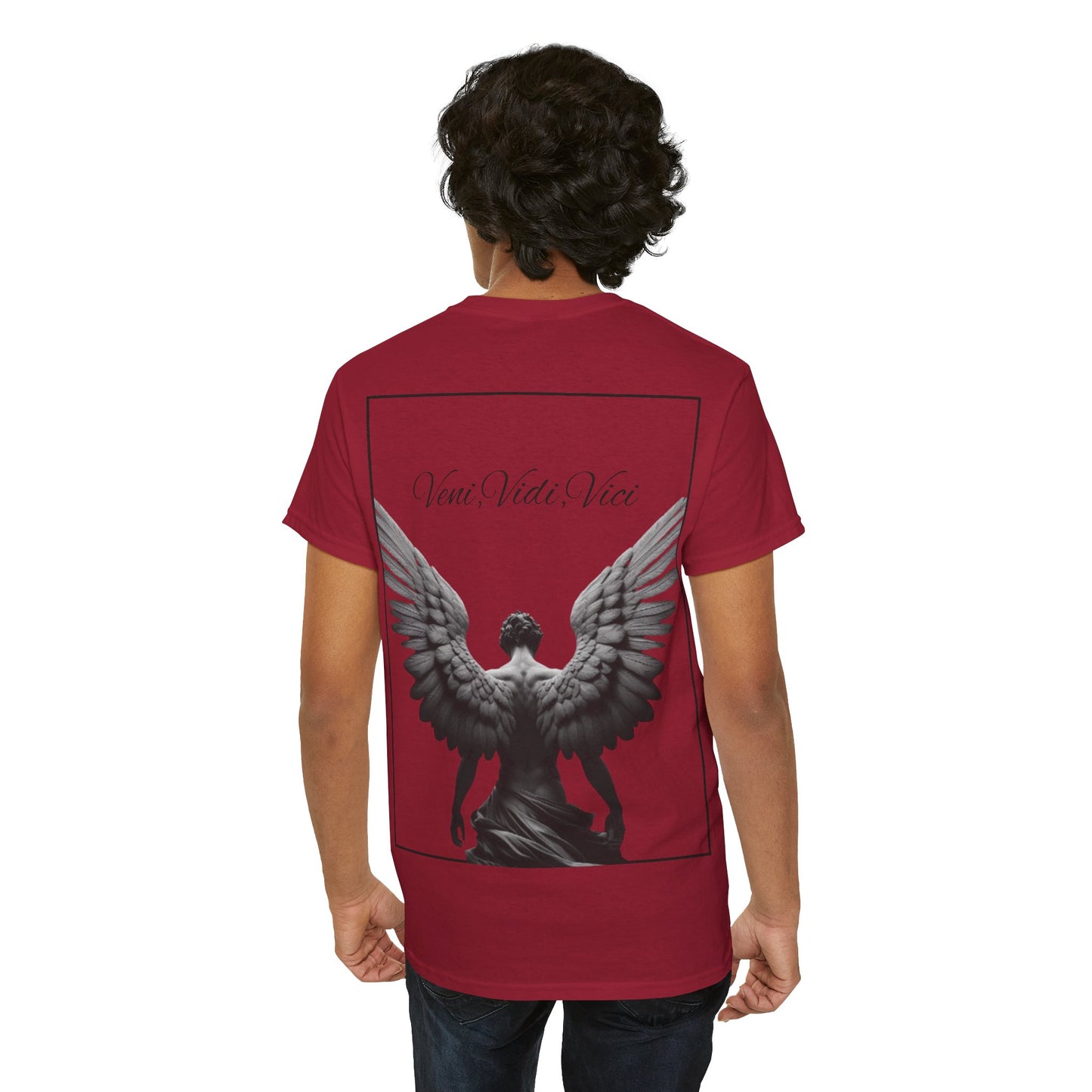 Angel Back Heavy Cotton Tee- Veni, Vidi, Vici Design